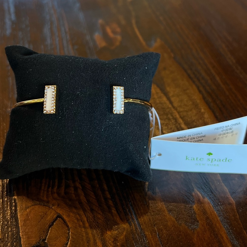 Kate Spade Gold and Cream Bangles